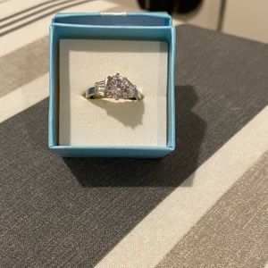 Stainless steel CZ silver diamond ring